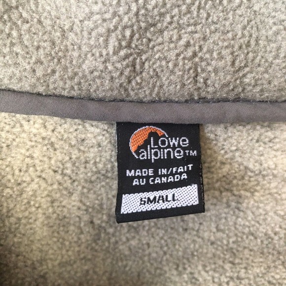 Lowe Alpine 1/4 Zip Fleece Jacket Polartec Gray Khaki Men’s Size Small EUC - Picture 4 of 5